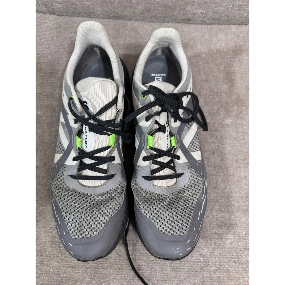 Salomon Ultra Flow Gore-Tex Running Shoes Mens 11.5 Grey White Trail Gorpcore